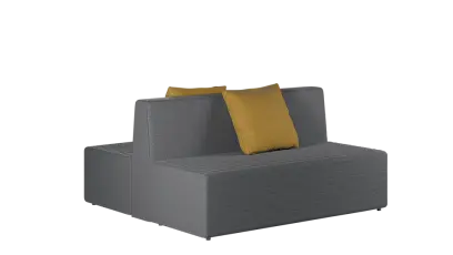 DUO LOUNGE, oboustranná pohovka, látka šedá